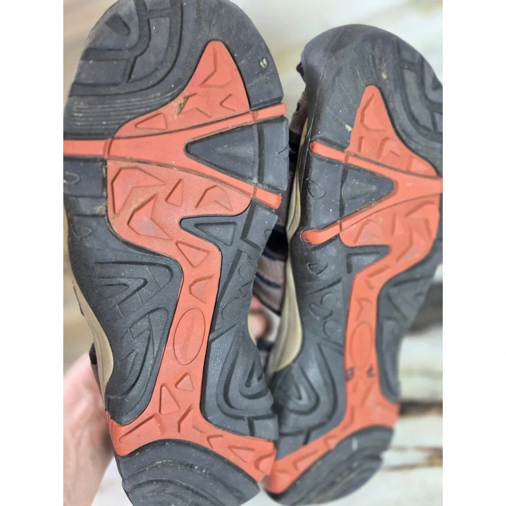 Eddie‎ Bauer Troy Mens Brown Leather Hiking Sandals Closed Toe Bungee Size 10